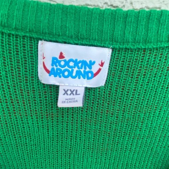 Rockin' Around Women's 2XL Light-Up Christmas Cardigan Sweater - Picture 5 of 13